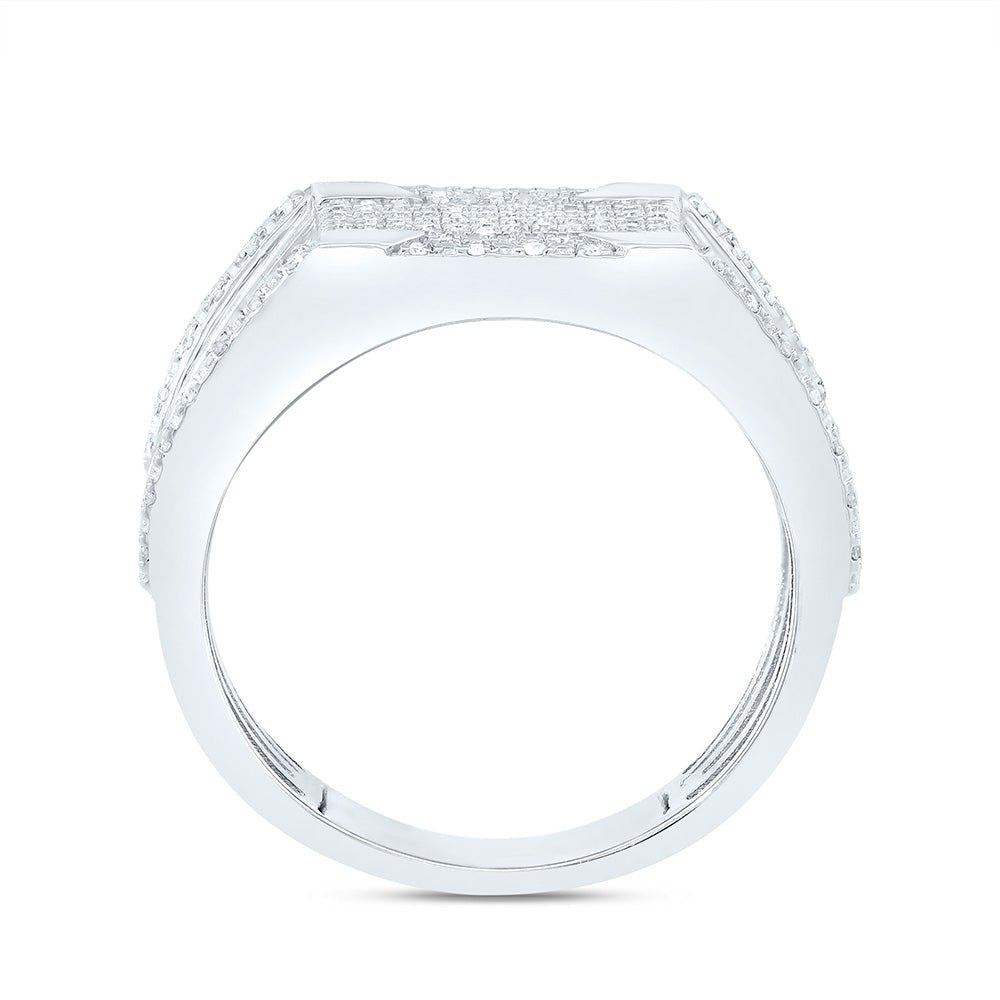Sterling Silver Diamond Men's Ring 1/3 Cttw - Splendid Jewellery