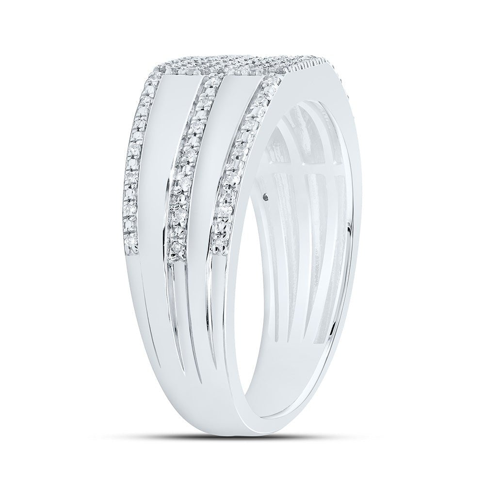 Sterling Silver Diamond Men's Ring 1/3 Cttw - Splendid Jewellery