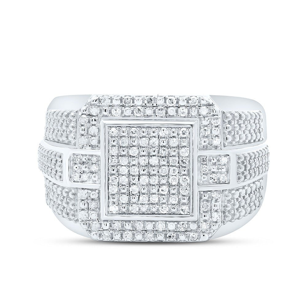 Sterling Silver Diamond Men's Ring 1/3 Cttw - Splendid Jewellery