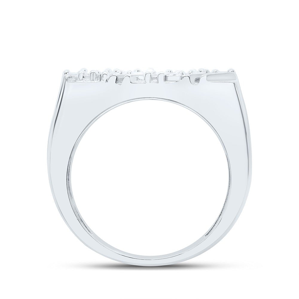 Sterling Silver Diamond Men's Ring 1/4 Cttw - Splendid Jewellery