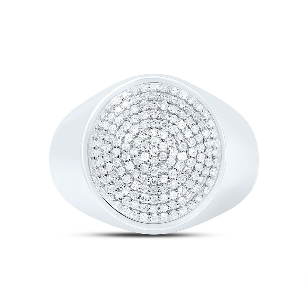 Sterling Silver Diamond Men's Ring 3/4 Cttw - Splendid Jewellery