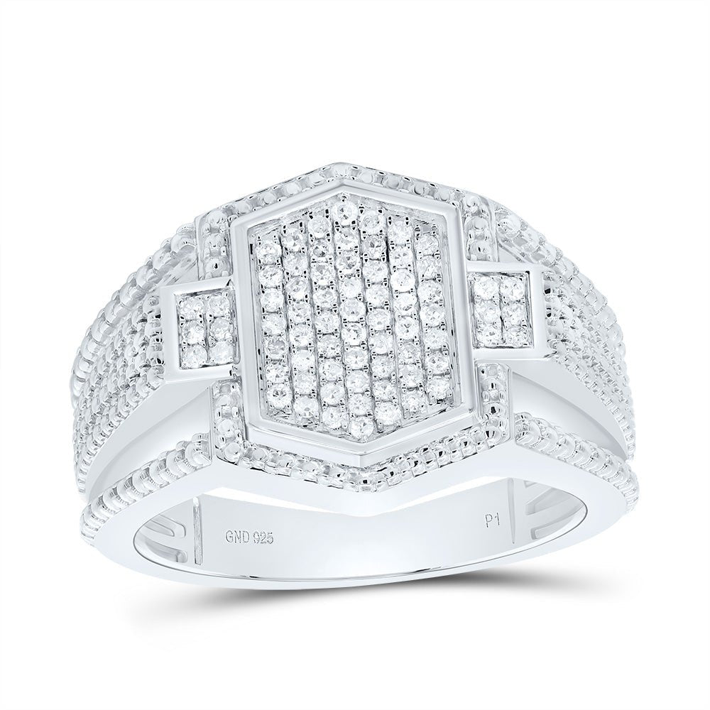 Sterling Silver Diamond Men's Ring 3/8 Cttw - Splendid Jewellery