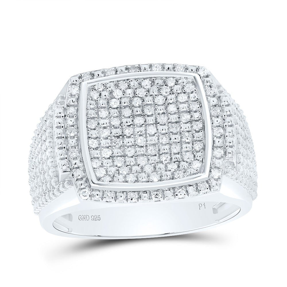 Sterling Silver Diamond Men's Ring 3/8 Cttw - Splendid Jewellery
