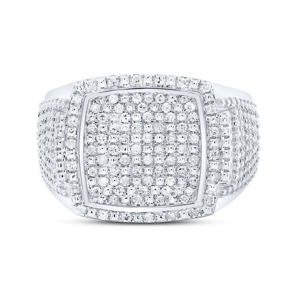 Sterling Silver Diamond Men's Ring 3/8 Cttw - Splendid Jewellery
