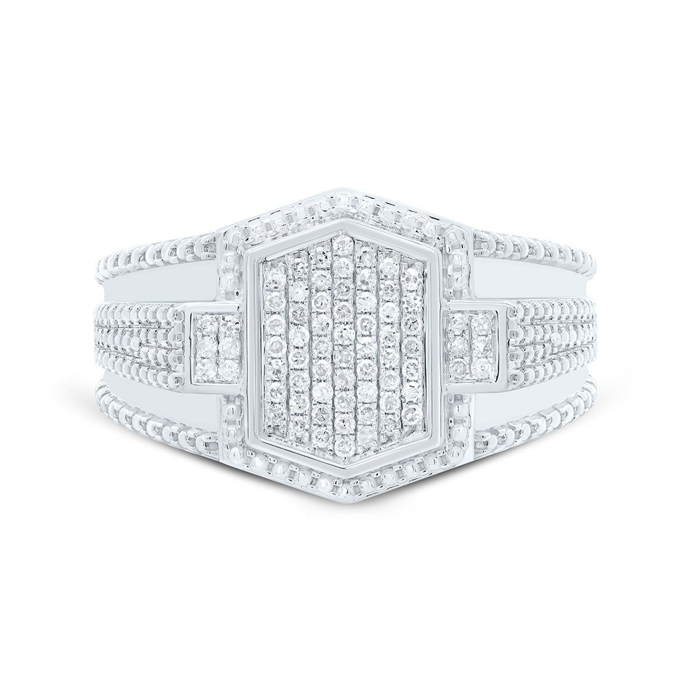 Sterling Silver Diamond Men's Ring 3/8 Cttw - Splendid Jewellery