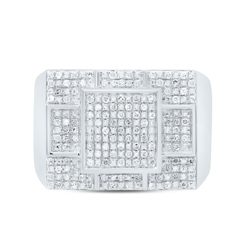 Sterling Silver Diamond Men's Ring 3/8 Cttw - Splendid Jewellery