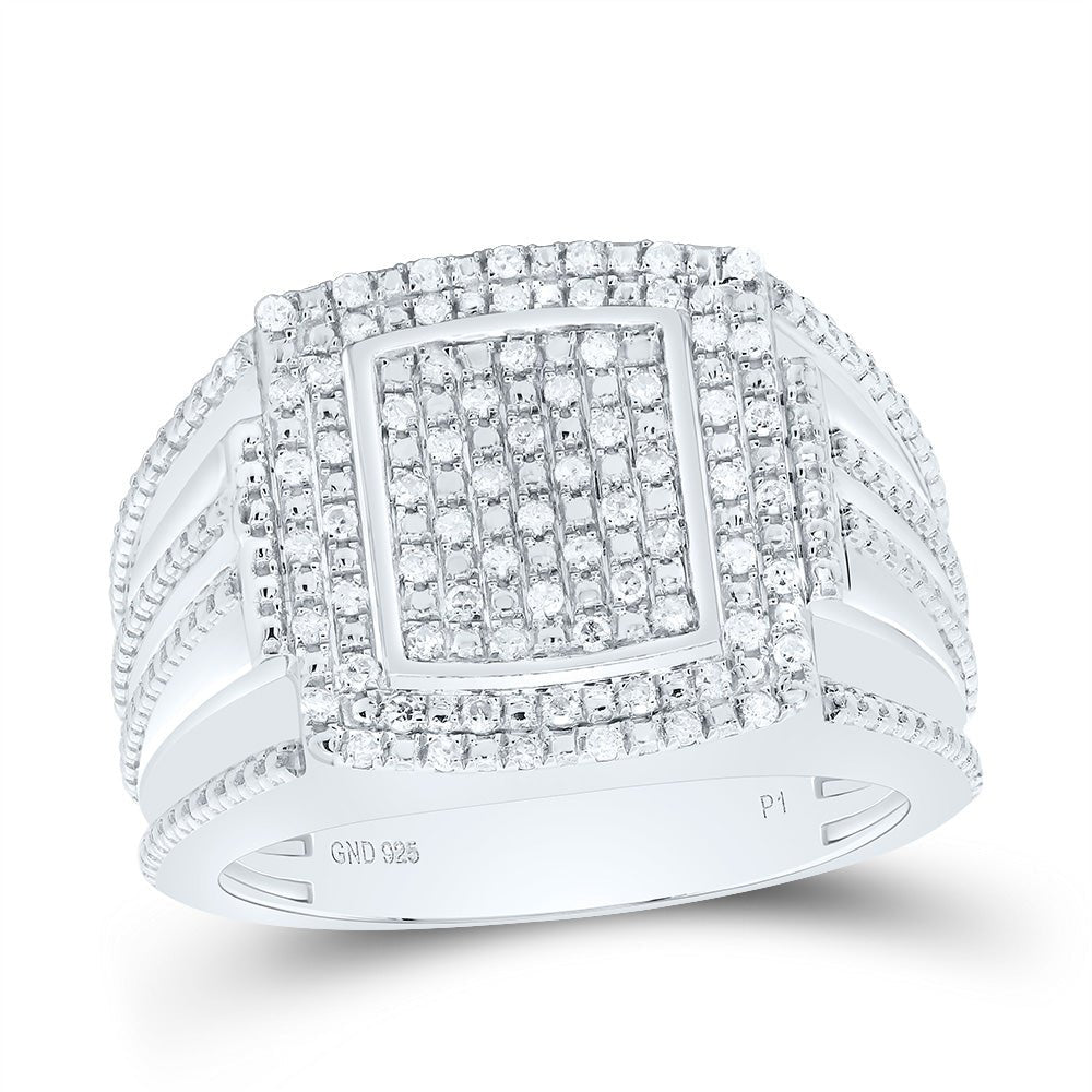 Sterling Silver Diamond Men's Ring 3/8 Cttw - Splendid Jewellery