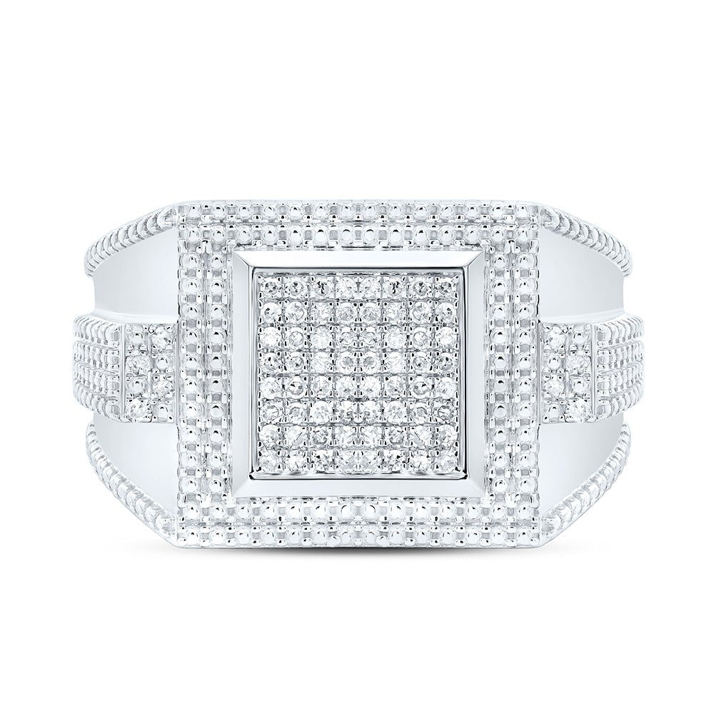 Sterling Silver Diamond Men's Ring 3/8 Cttw - Splendid Jewellery