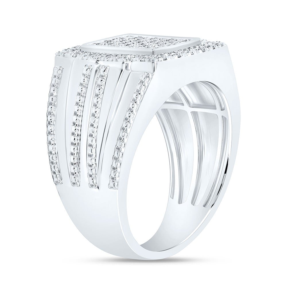 Sterling Silver Diamond Men's Ring 3/8 Cttw - Splendid Jewellery