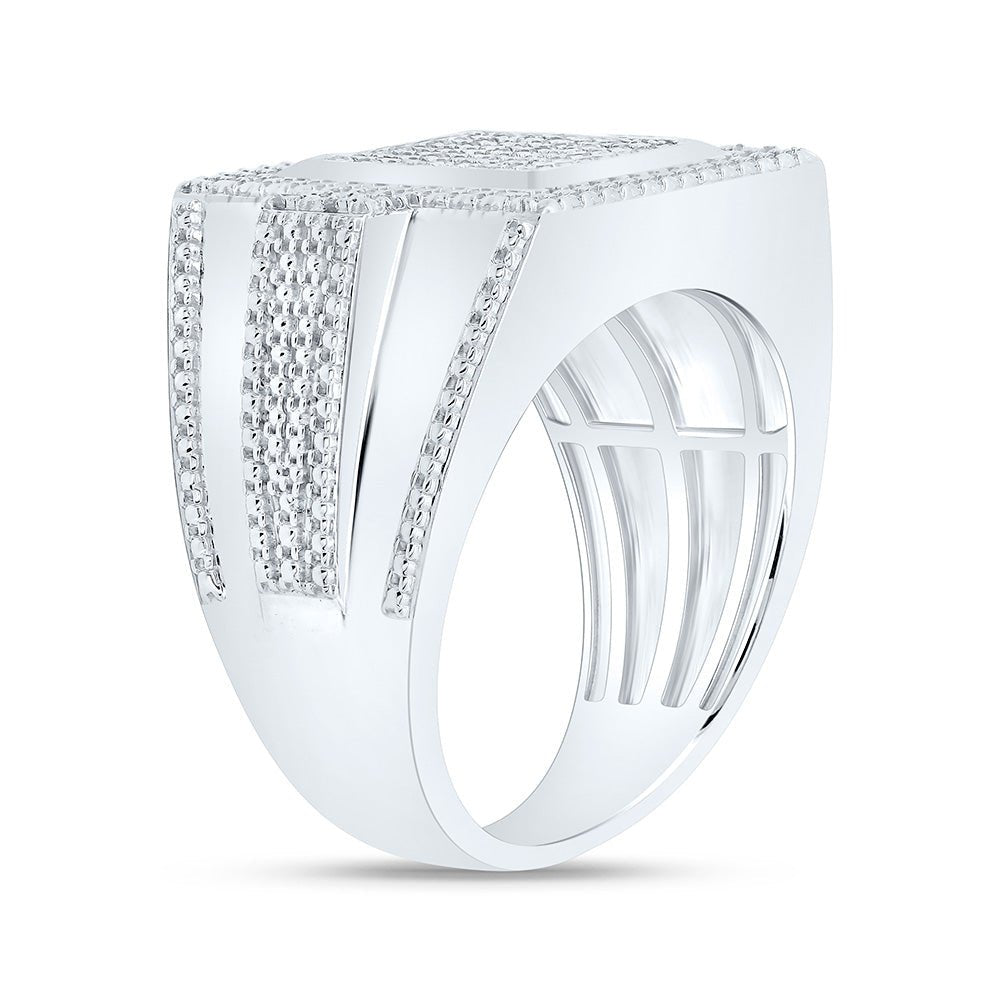 Sterling Silver Diamond Men's Ring 3/8 Cttw - Splendid Jewellery