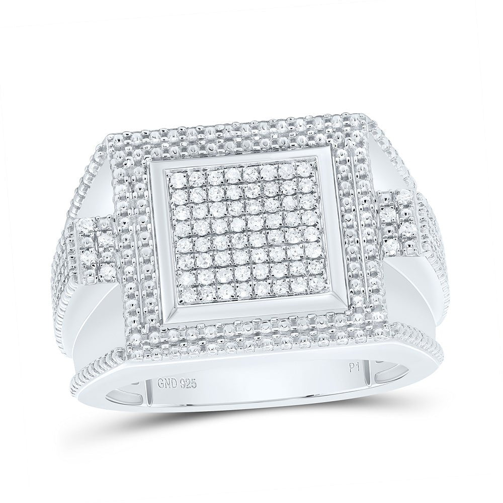 Sterling Silver Diamond Men's Ring 3/8 Cttw - Splendid Jewellery
