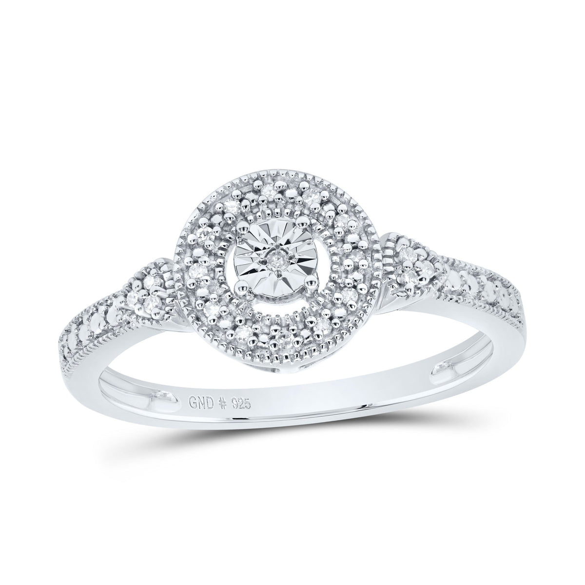 Sterling Silver Diamond Ring 1/20 Cttw - Splendid Jewellery
