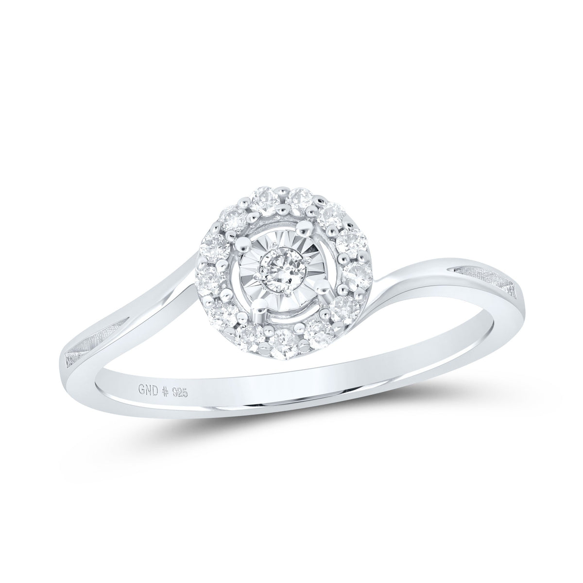 Sterling Silver Diamond Ring 1/6 Cttw - Splendid Jewellery