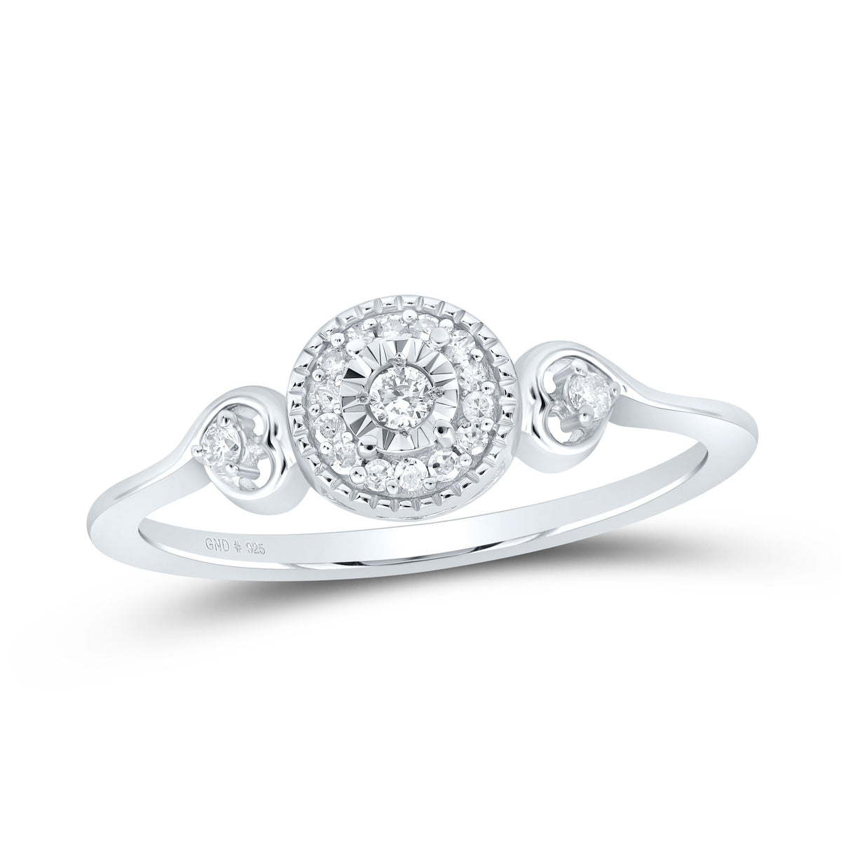 Sterling Silver Diamond Ring 1/8 Cttw - Splendid Jewellery