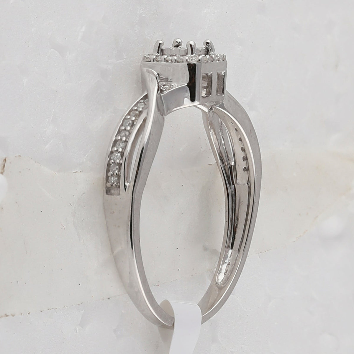 Sterling Silver Princess Diamond Solitaire Promise Bridal Ring 1/8 Cttw - Splendid Jewellery