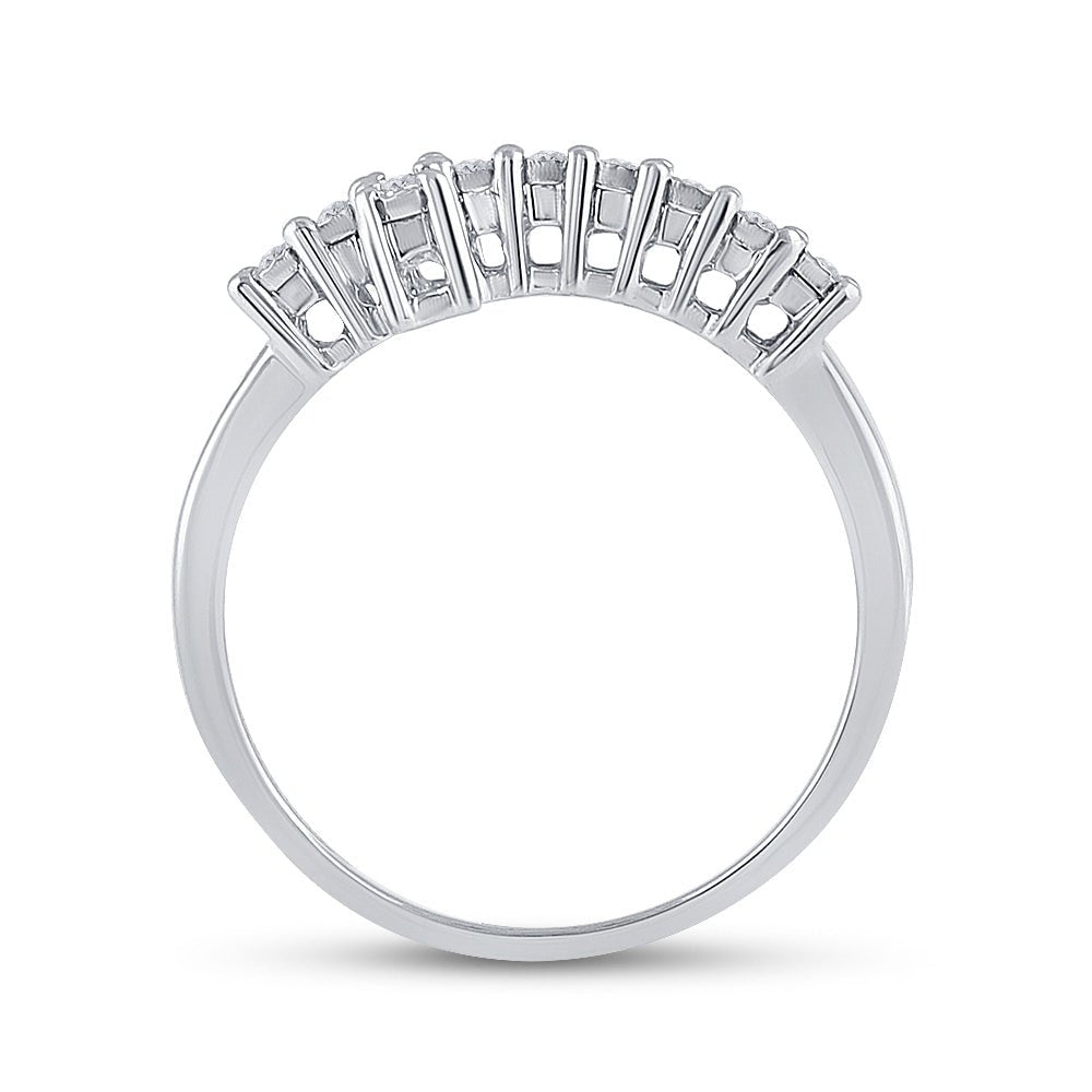 Sterling Silver Round Diamond Cross Cluster Ring 1/20 Cttw - Splendid Jewellery