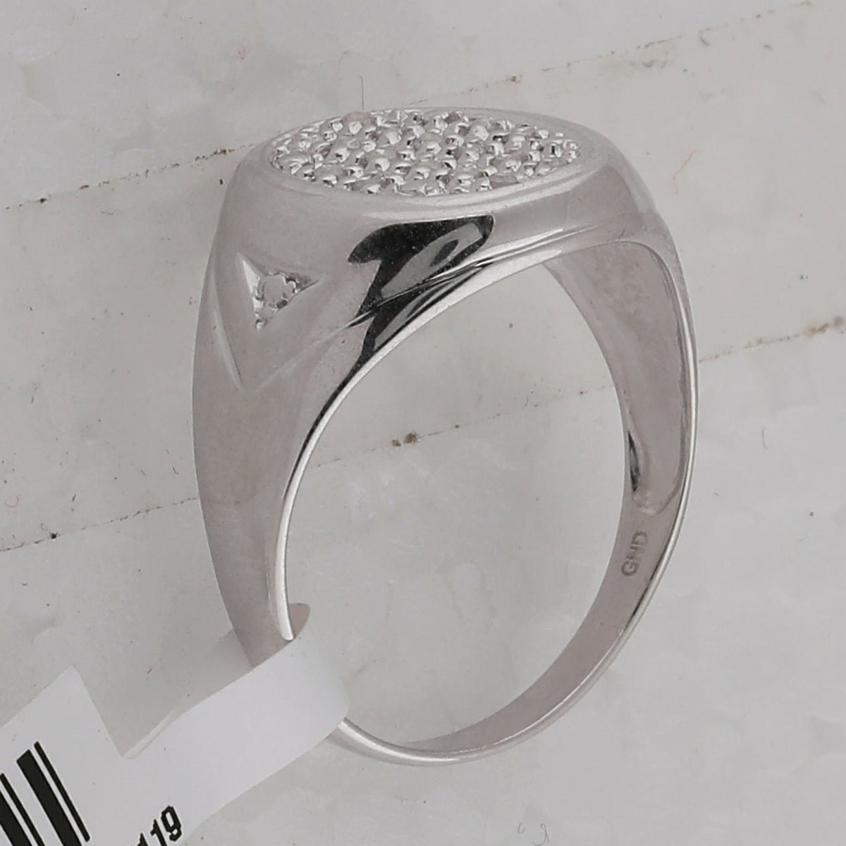 Sterling Silver Round Diamond Fashion Mens Ring 1/6 Cttw - Splendid Jewellery