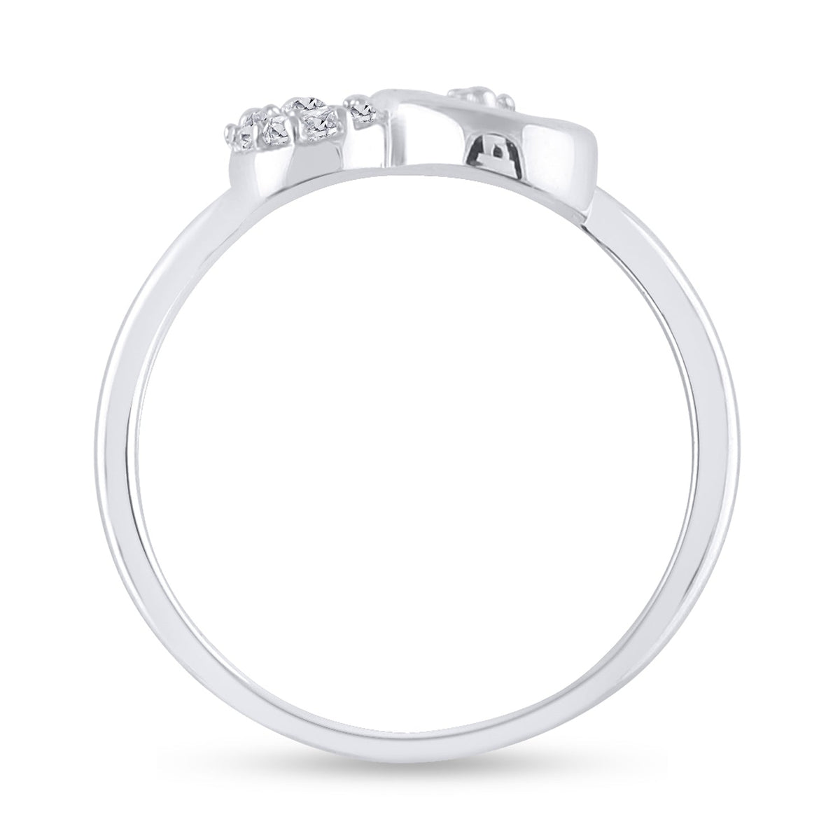 Sterling Silver Round Diamond Gift Heart Ring 1/20 Cttw - Splendid Jewellery