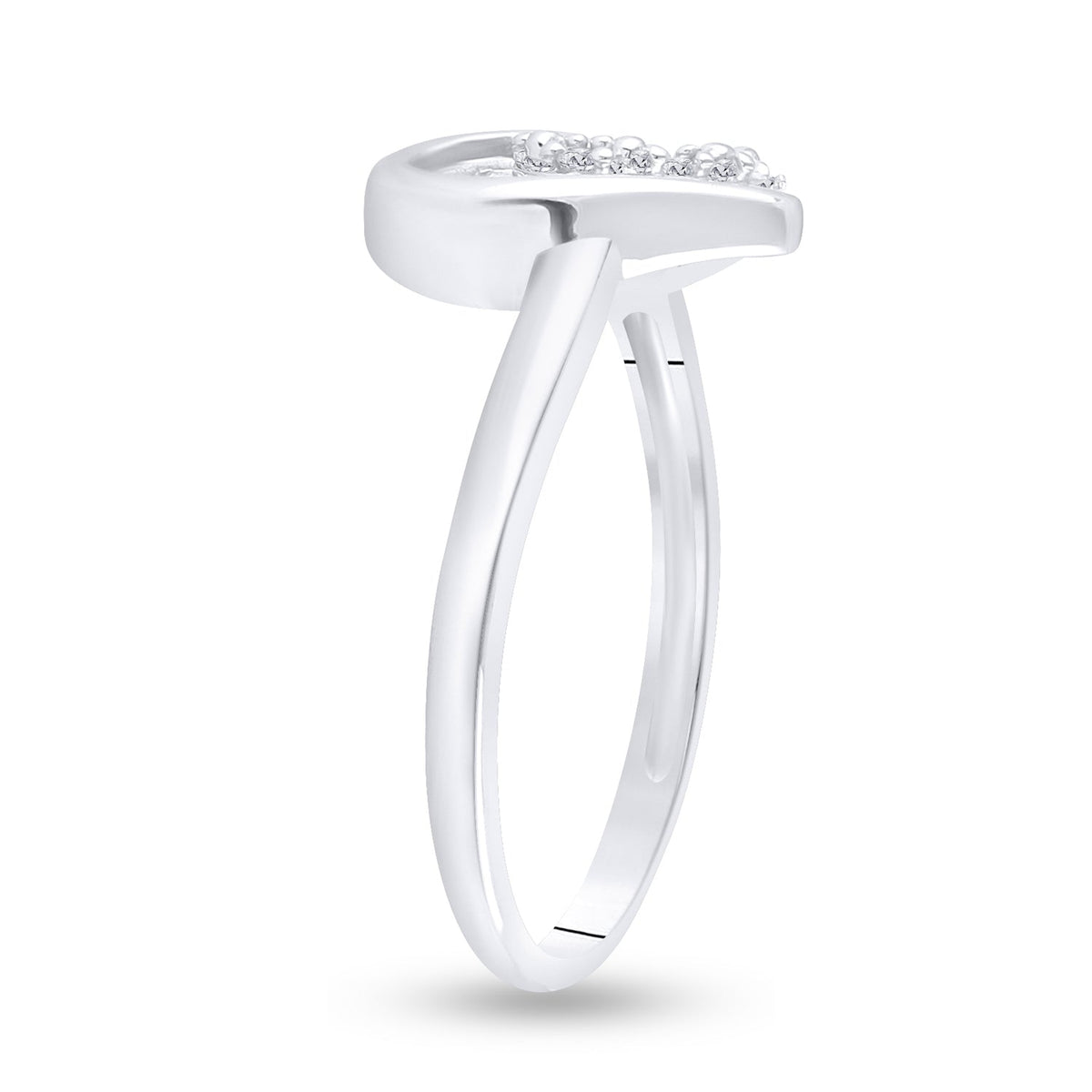 Sterling Silver Round Diamond Gift Heart Ring 1/20 Cttw - Splendid Jewellery