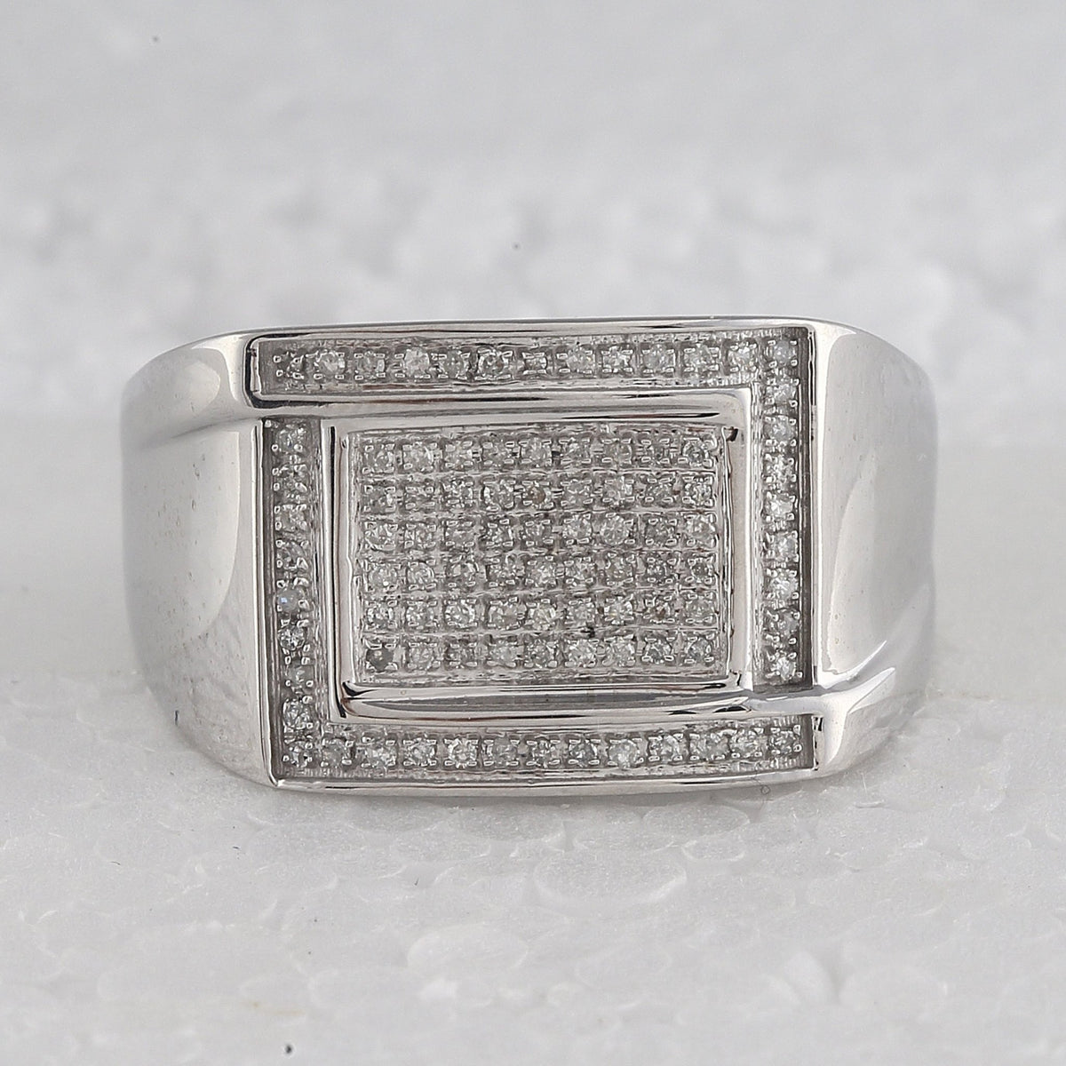 Sterling Silver Round Diamond P3 Micro - Pave Ring 1/3 Cttw - Splendid Jewellery