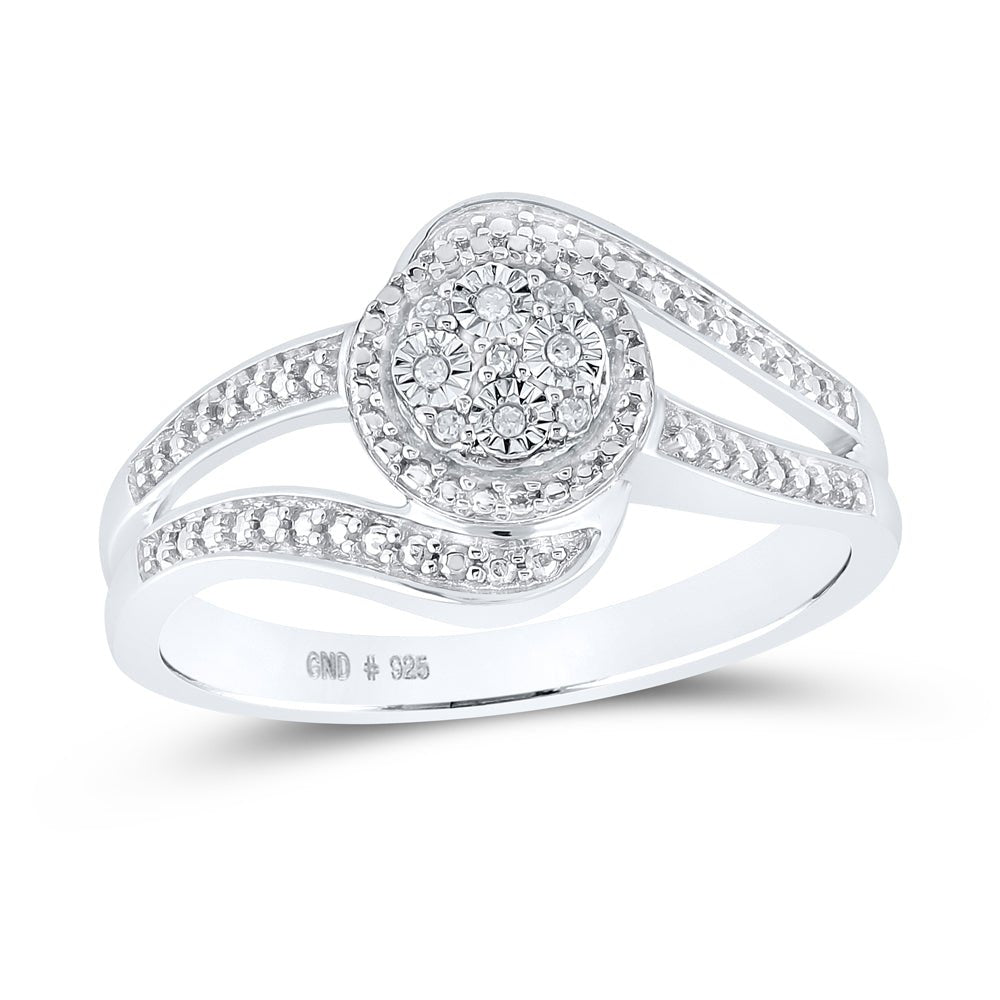 Sterling Silver Round Diamond Ring 0.03 Cttw - Splendid Jewellery
