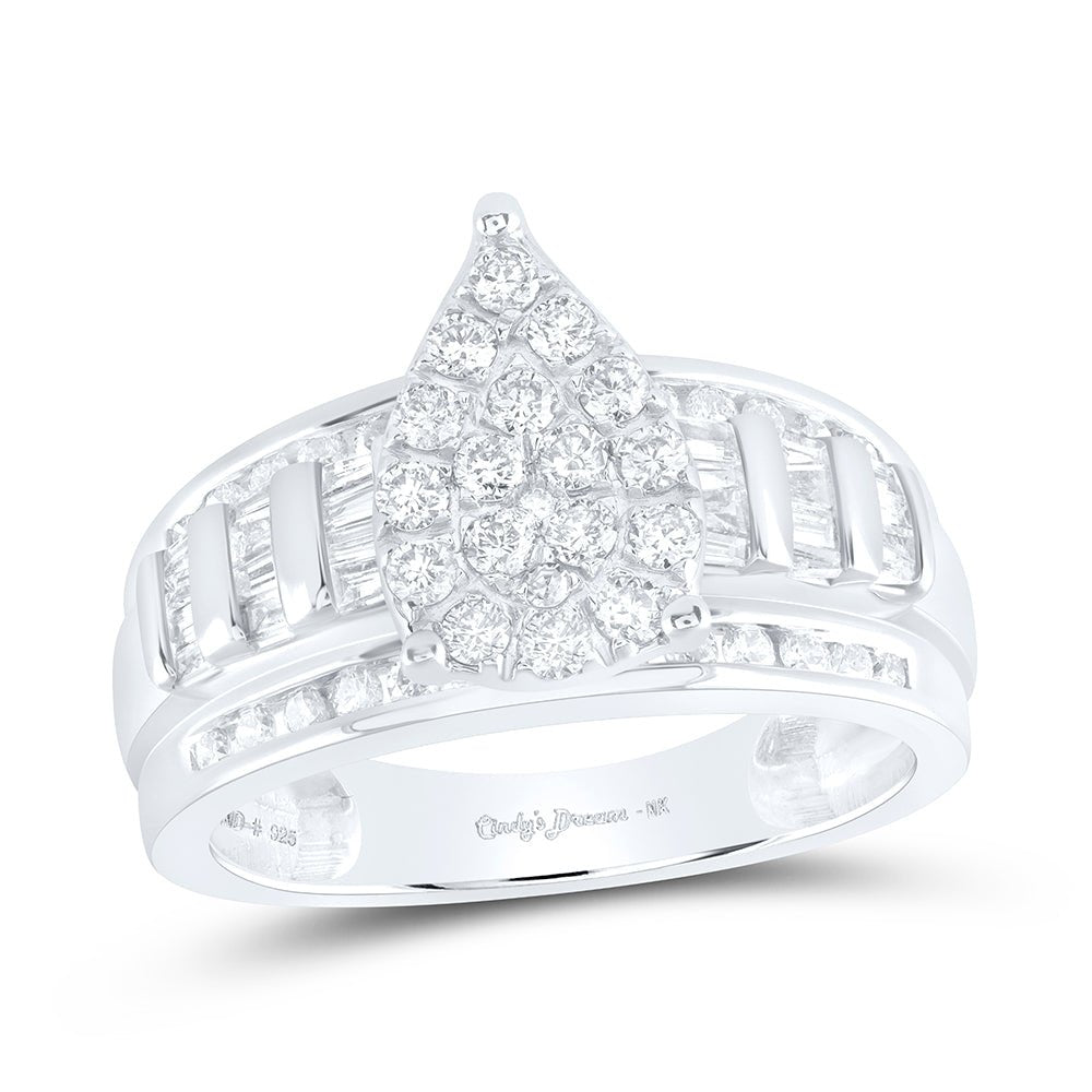Sterling Silver Round Diamond Ring 1 Cttw - Splendid Jewellery