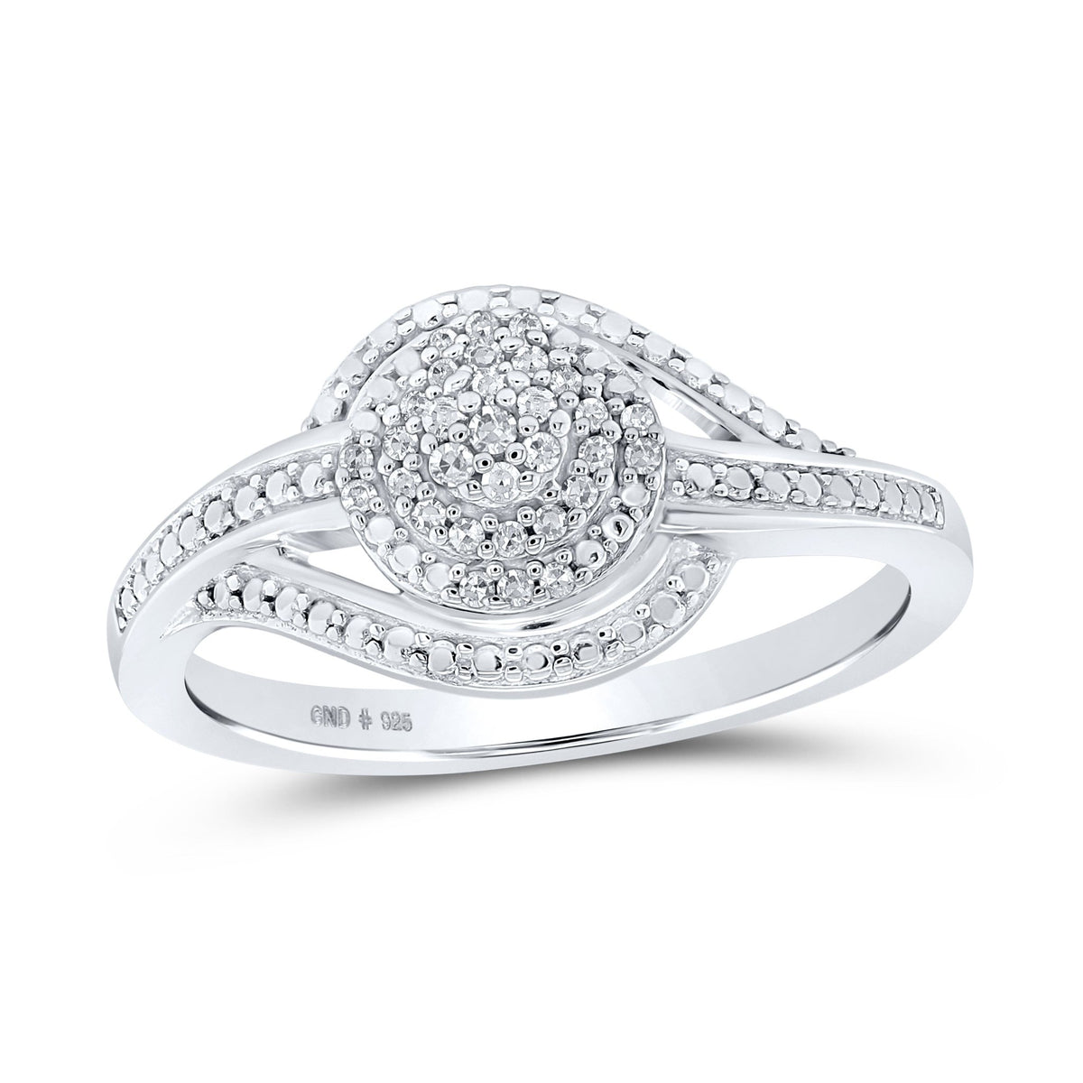 Sterling Silver Round Diamond Ring 1/10 Cttw - Splendid Jewellery