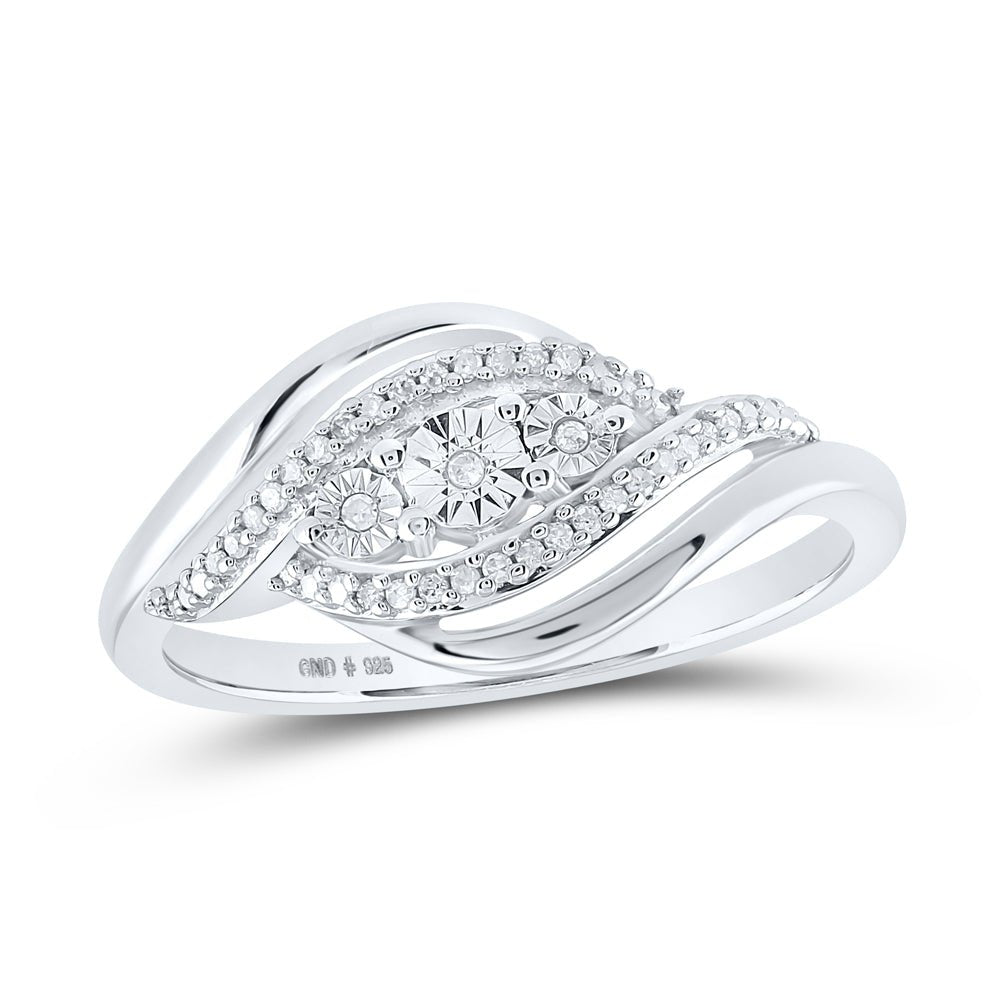 Sterling Silver Round Diamond Ring 1/12 Cttw - Splendid Jewellery