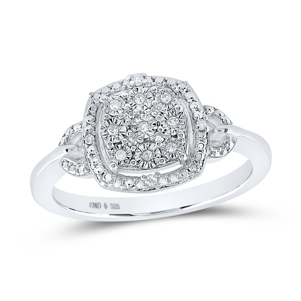 Sterling Silver Round Diamond Ring 1/12 Cttw - Splendid Jewellery