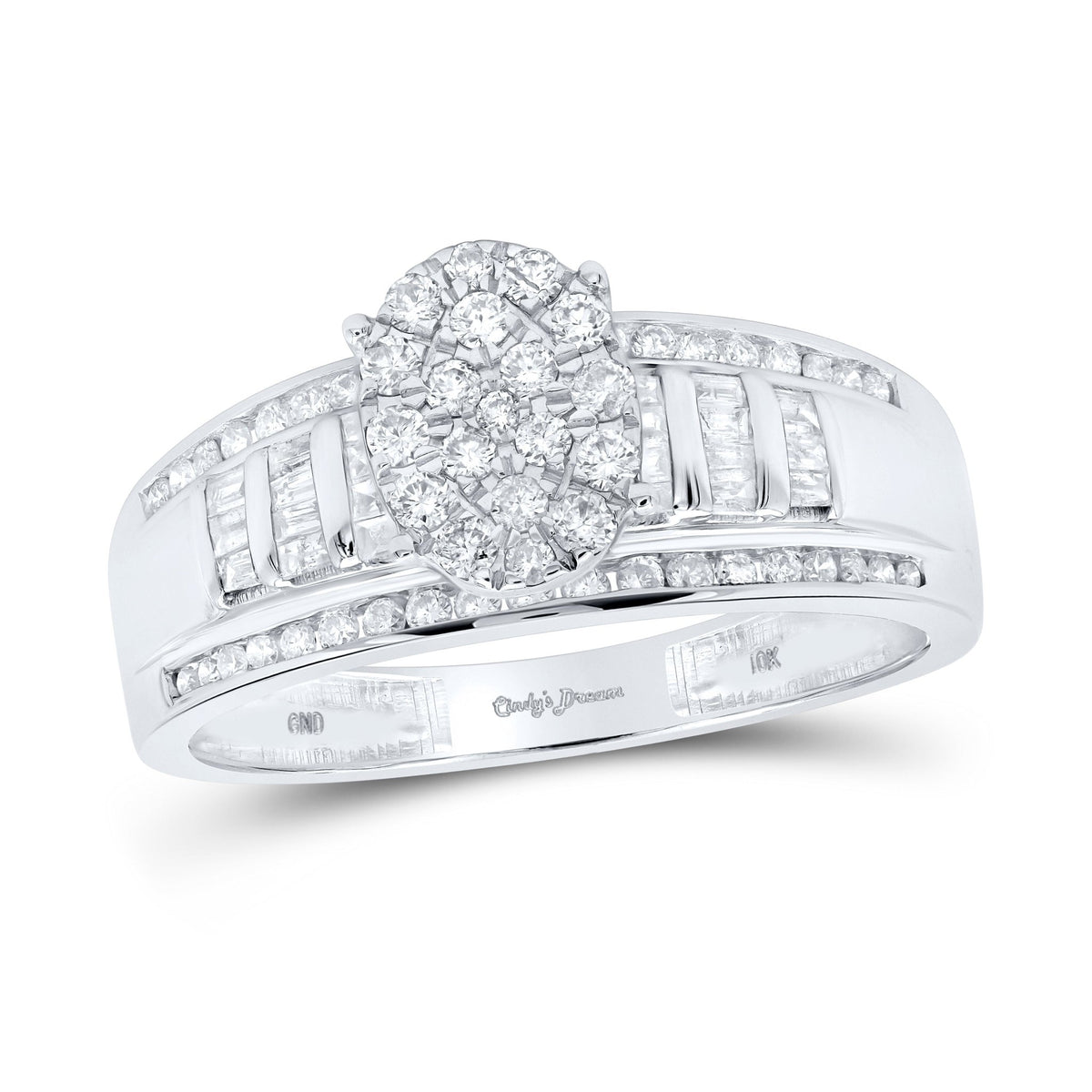 Sterling Silver Round Diamond Ring 1/2 Cttw - Splendid Jewellery