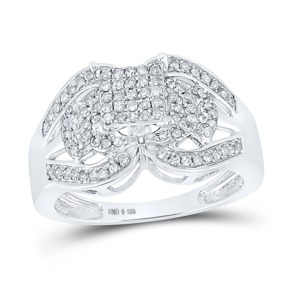 Sterling Silver Round Diamond Ring 1/2 Cttw - Splendid Jewellery