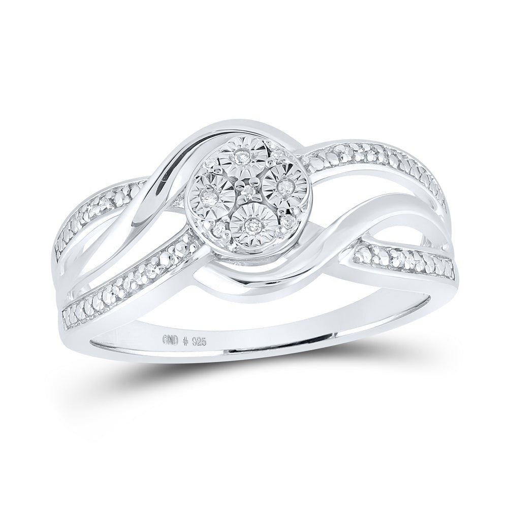 Sterling Silver Round Diamond Ring 1/20 Cttw - Splendid Jewellery
