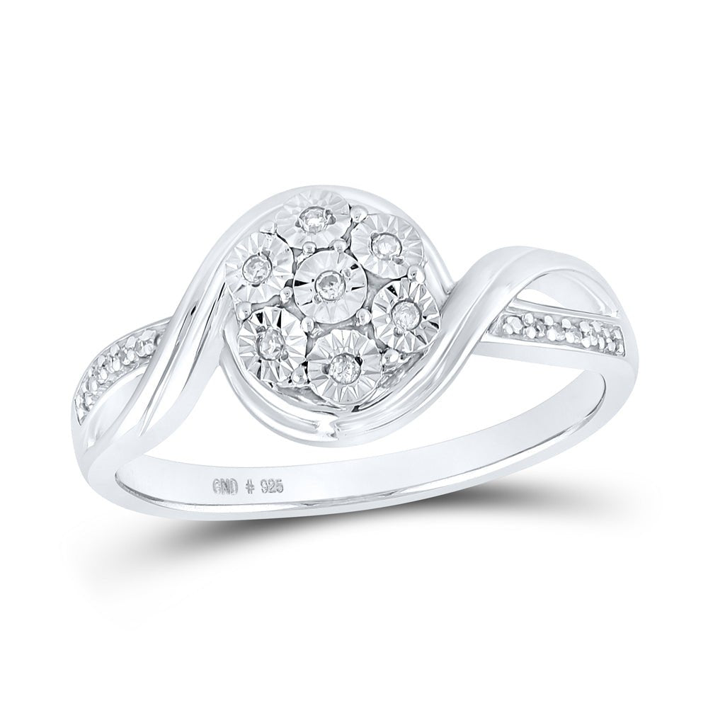 Sterling Silver Round Diamond Ring 1/20 Cttw - Splendid Jewellery