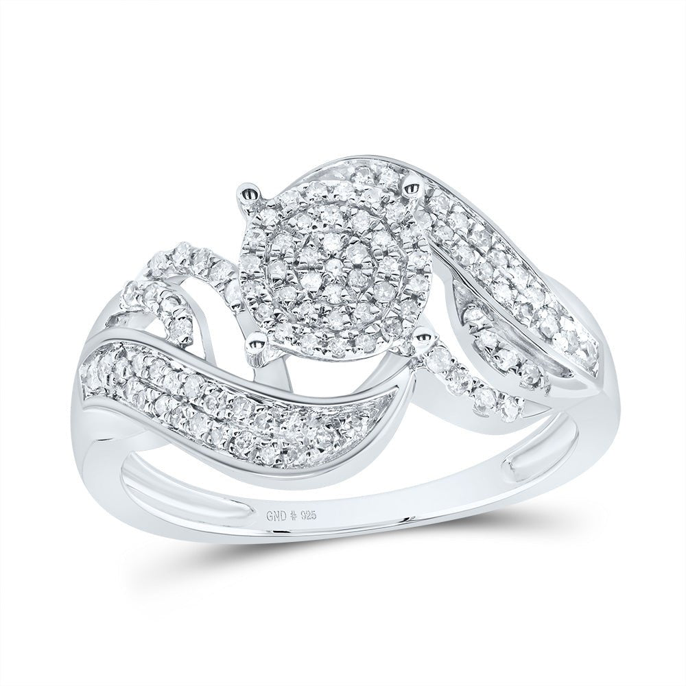 Sterling Silver Round Diamond Ring 1/3 Cttw - Splendid Jewellery