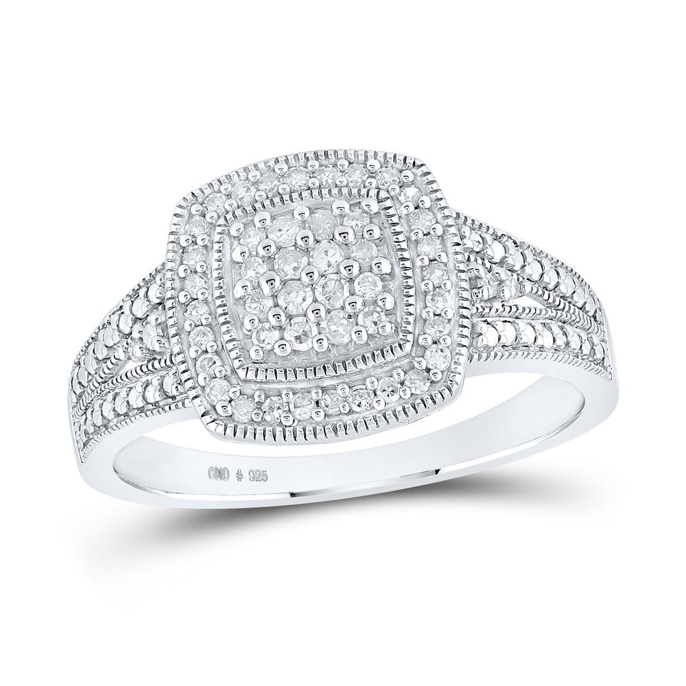 Sterling Silver Round Diamond Ring 1/4 Cttw - Splendid Jewellery