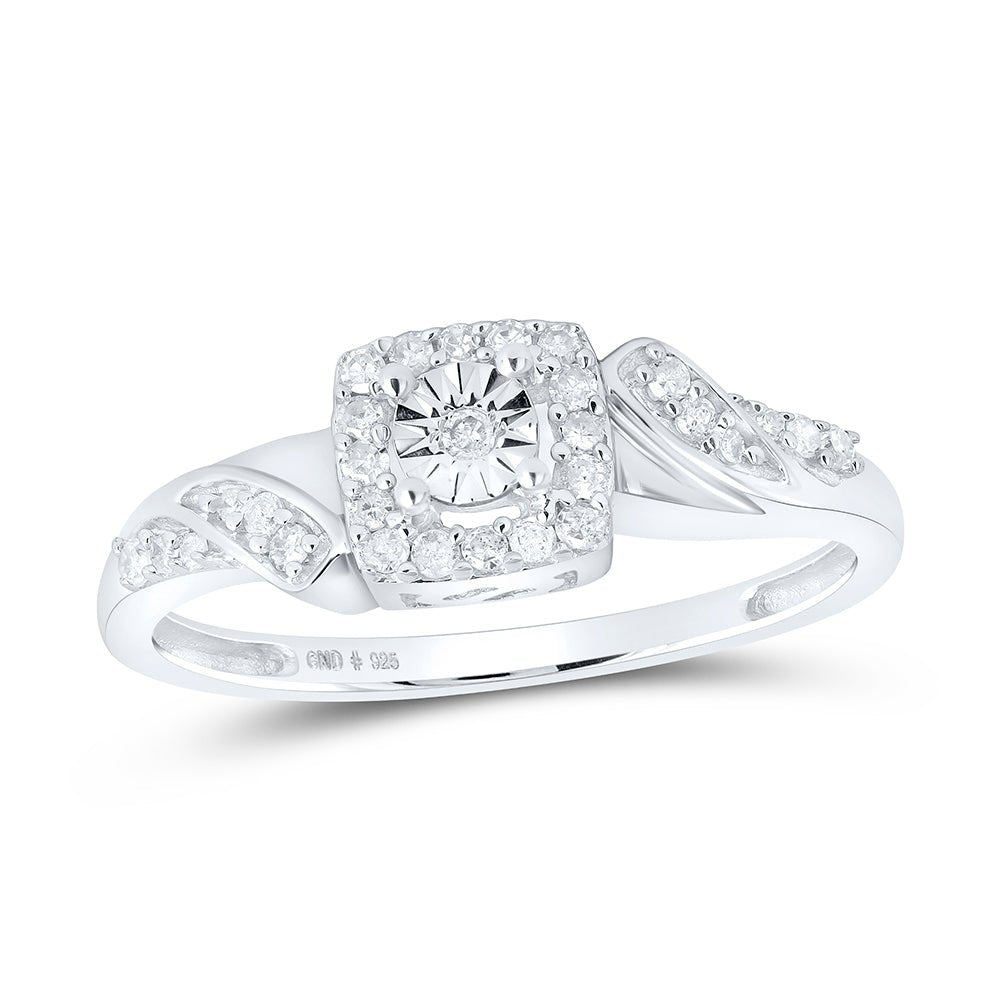Sterling Silver Round Diamond Ring 1/6 Cttw - Splendid Jewellery