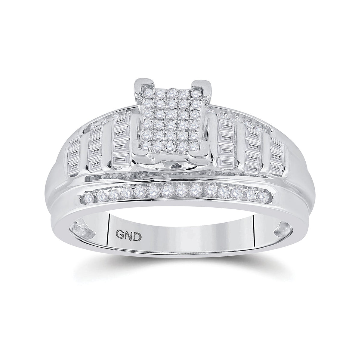 Sterling Silver Round Diamond Ring 3/8 Cttw - Splendid Jewellery