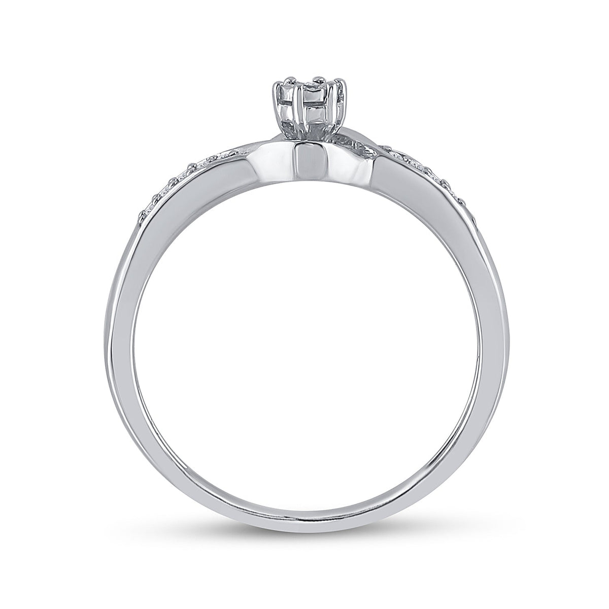 Sterling Silver Round Diamond Solitaire Promise Bridal Ring 1/20 Cttw - Splendid Jewellery