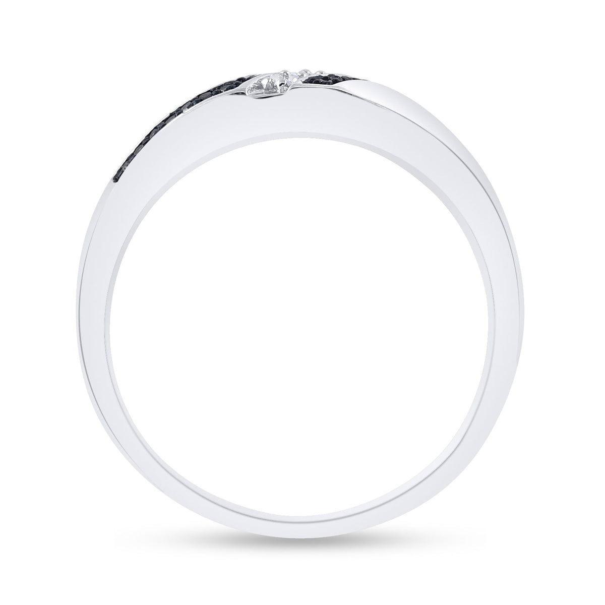 Sterling Silver Round Men's Blue Color Enhanced Wedding Band 1/5 Cttw - Splendid Jewellery