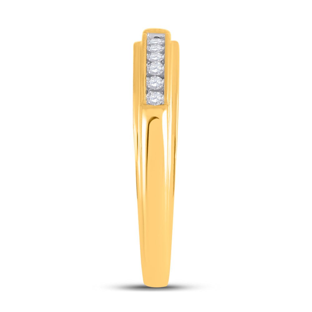 The Dazzling 10kt Yellow Gold His Hers Square Diamond Wedding Set - Splendid Jewellery
