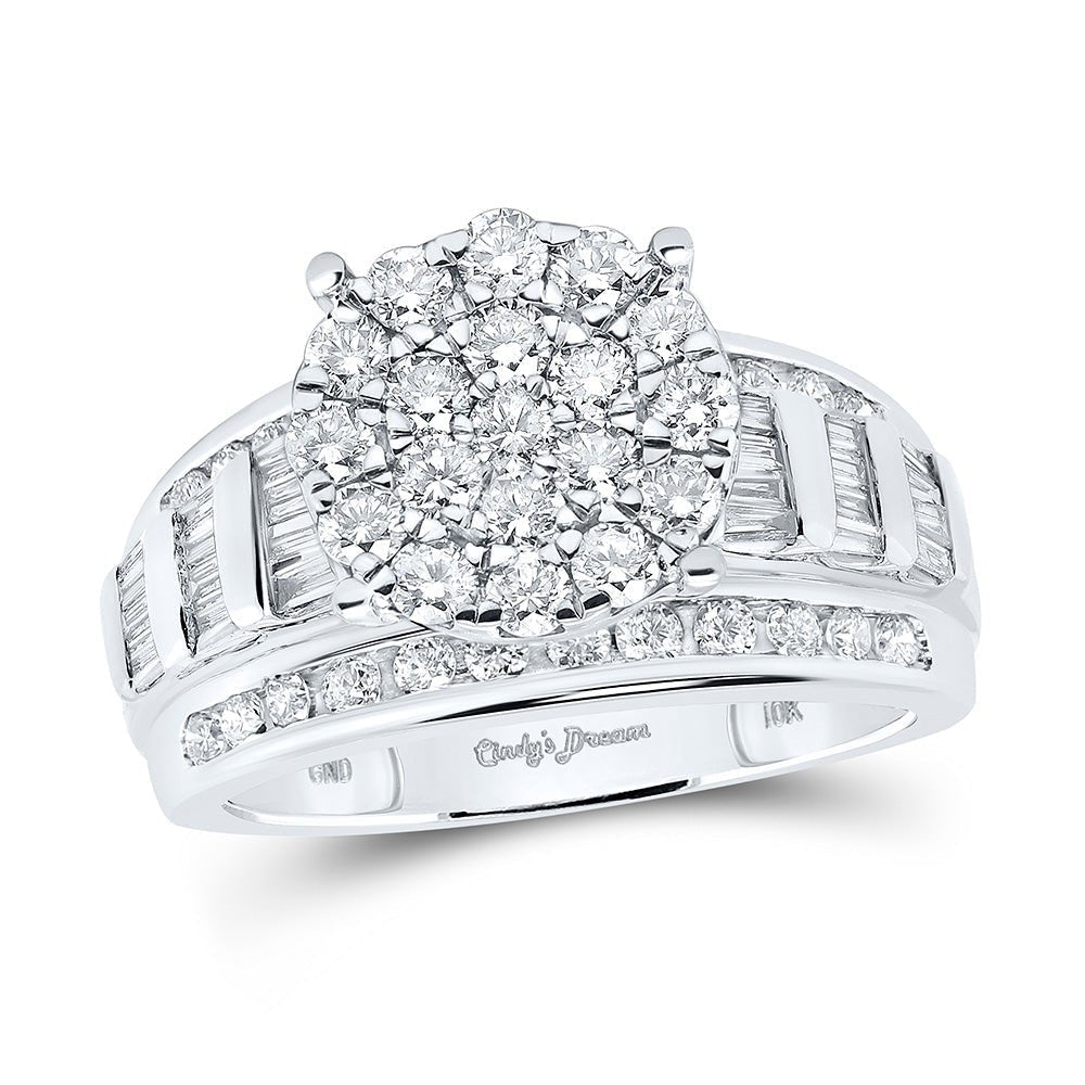 The Majestic Brilliance 10kt White Gold Diamond Cluster Bridal Wedding Engagement Ring - Splendid Jewellery
