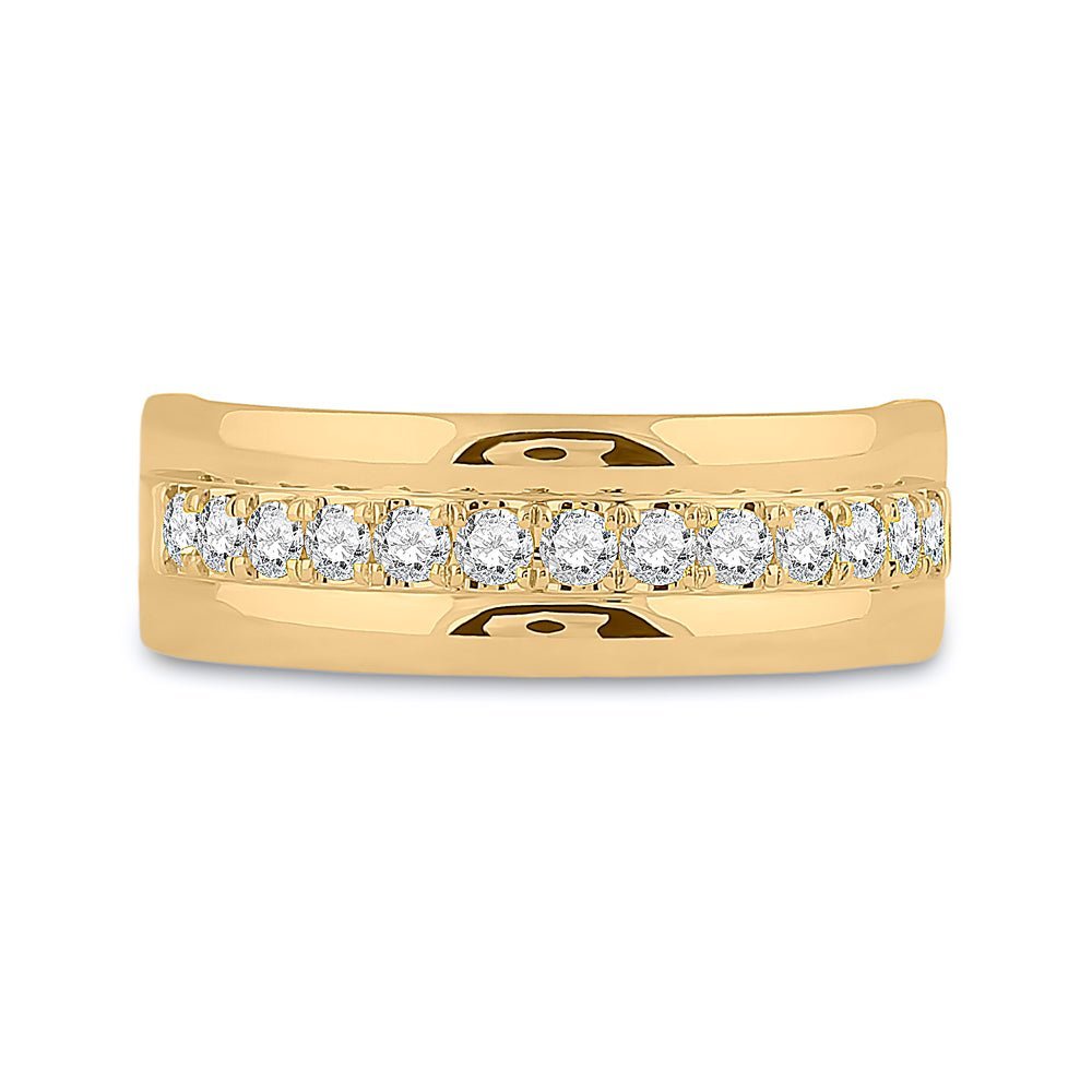 The Radiant Harmony 14kt Yellow Gold Men's Round Diamond Wedding Single Row Band Ring 1/2 Cttw - Splendid Jewellery