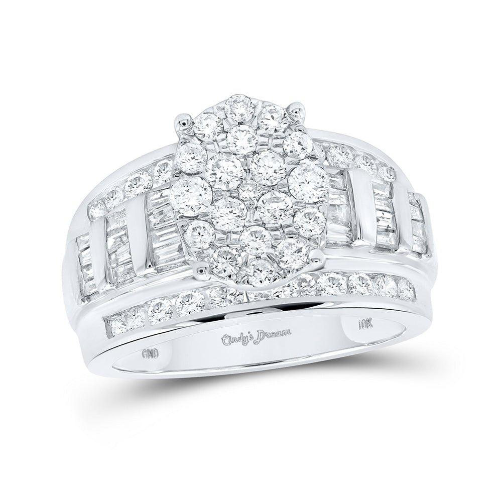 Timeless Elegance: 10kt White Gold Round Diamond Oval Bridal Wedding Engagement Ring 1 - 1/2 Cttw - Splendid Jewellery