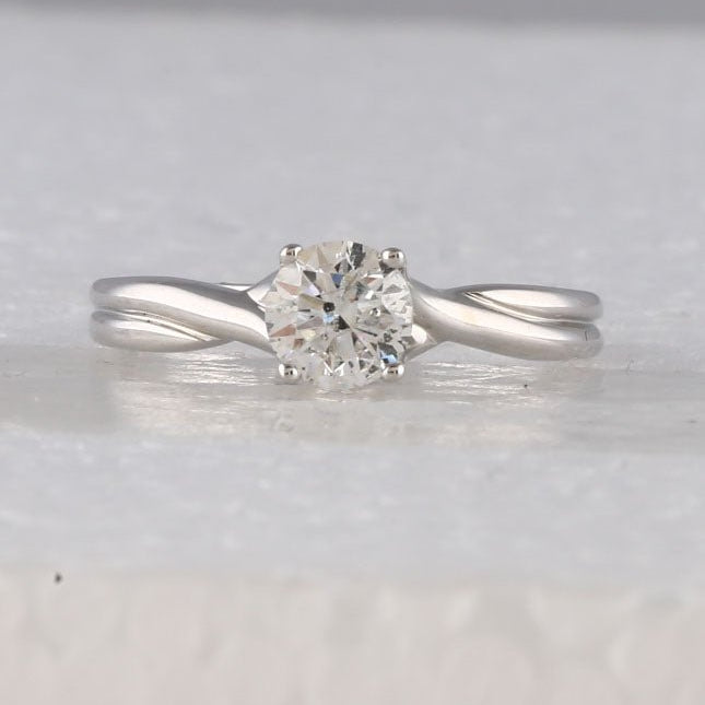 Timeless Love: 14kt White Gold Round Diamond Solitaire Bridal Wedding Engagement Ring - Splendid Jewellery