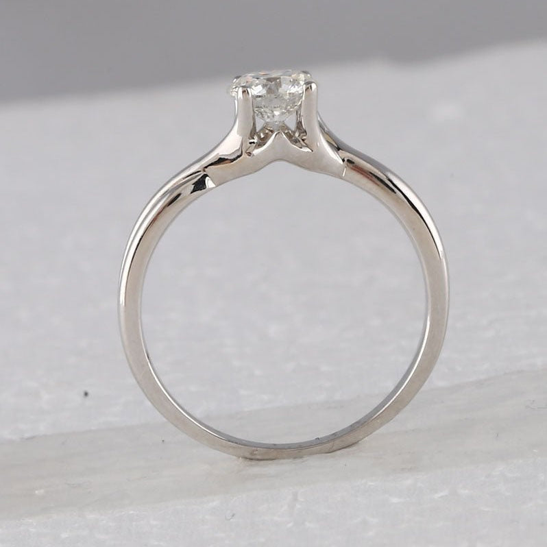 Timeless Love: 14kt White Gold Round Diamond Solitaire Bridal Wedding Engagement Ring - Splendid Jewellery