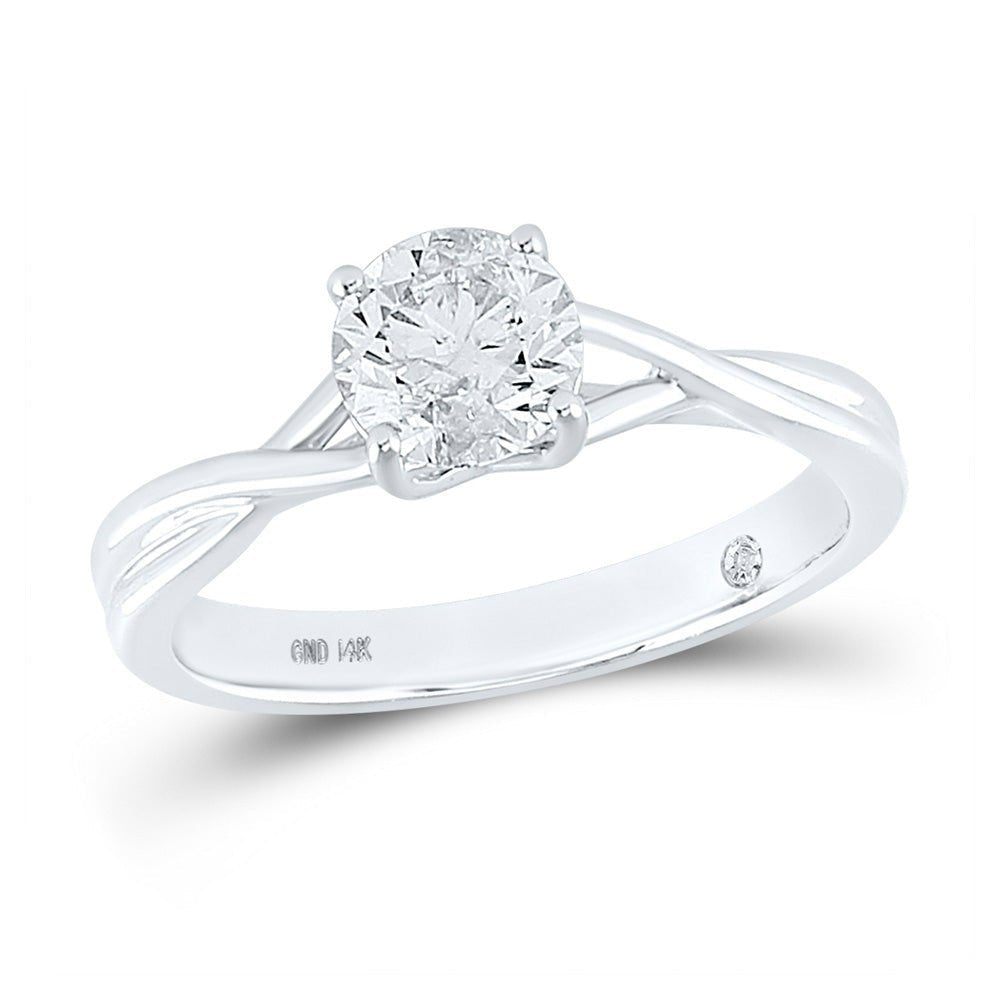 Timeless Splendor: 14kt White Gold Round Diamond Solitaire Bridal Wedding Engagement Ring 1 Cttw - Splendid Jewellery