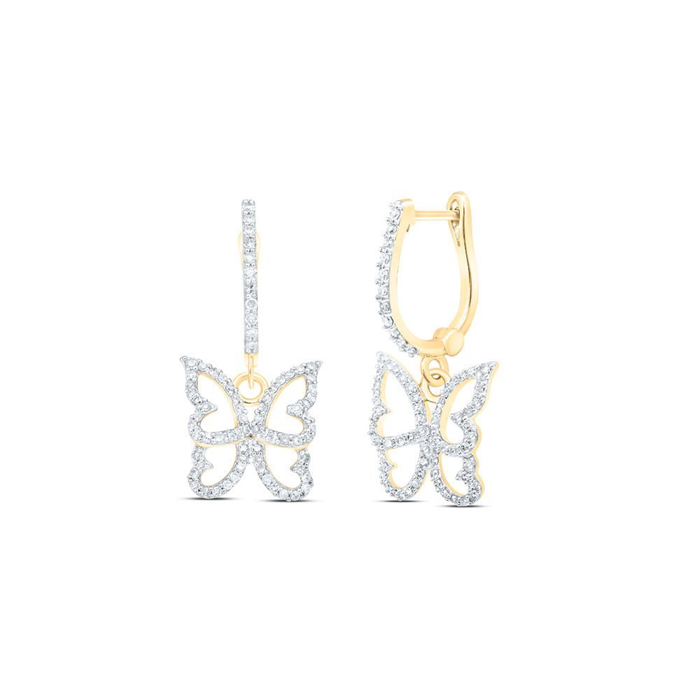 Whimsical Fluttering Wings Diamond Dangle Earrings - Splendid Jewellery