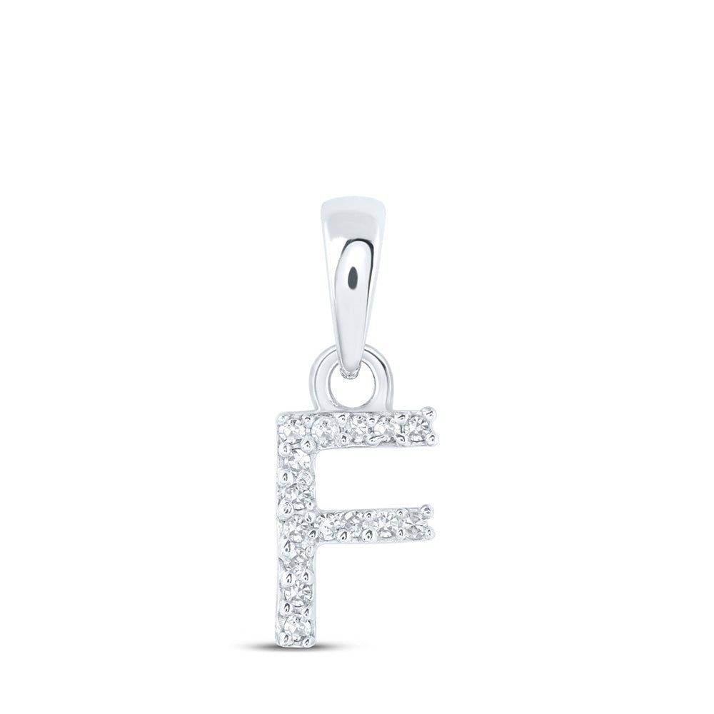 White Gold Diamond Initial Pendant - Personalized Letter Necklace with Sparkling Brilliance - Splendid Jewellery