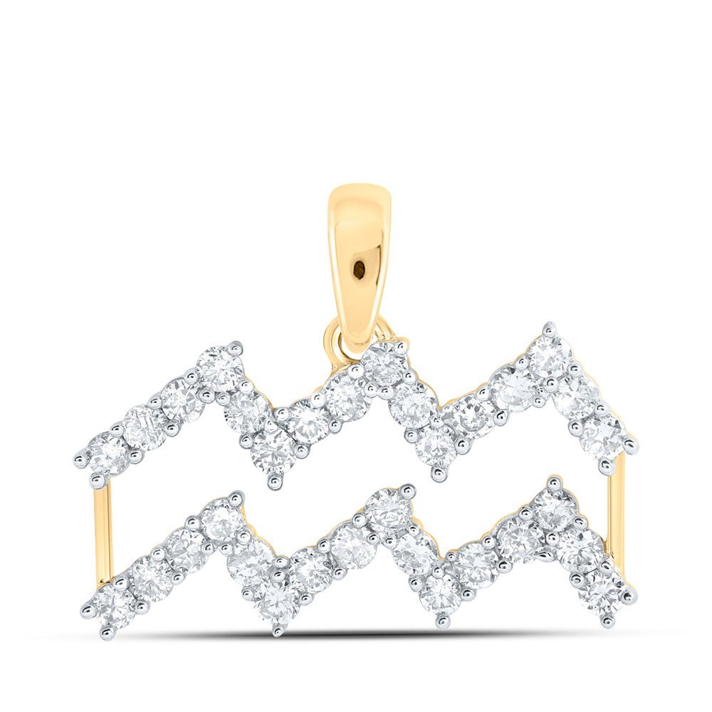Zodiac Splendor: Aquarius Diamond Fashion Pendant - Splendid Jewellery