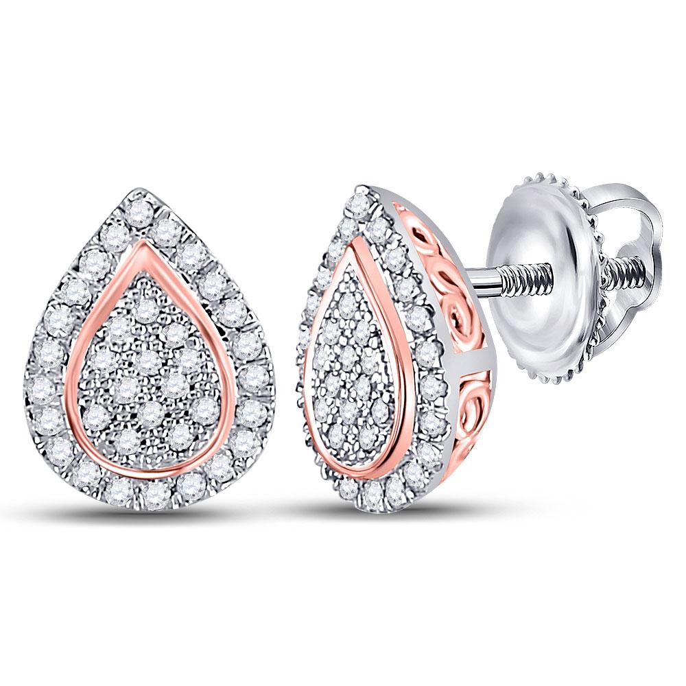 10kt Dual - Tone Gold Diamond Teardrop Earrings 1/5 Cttw - Splendid Jewellery - Splendid Jewellery